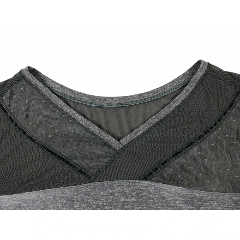 Lululemon Womens 6 8 Top Shirt Just Breathe Long Sleeve Heathered Gray Yoga EUC
